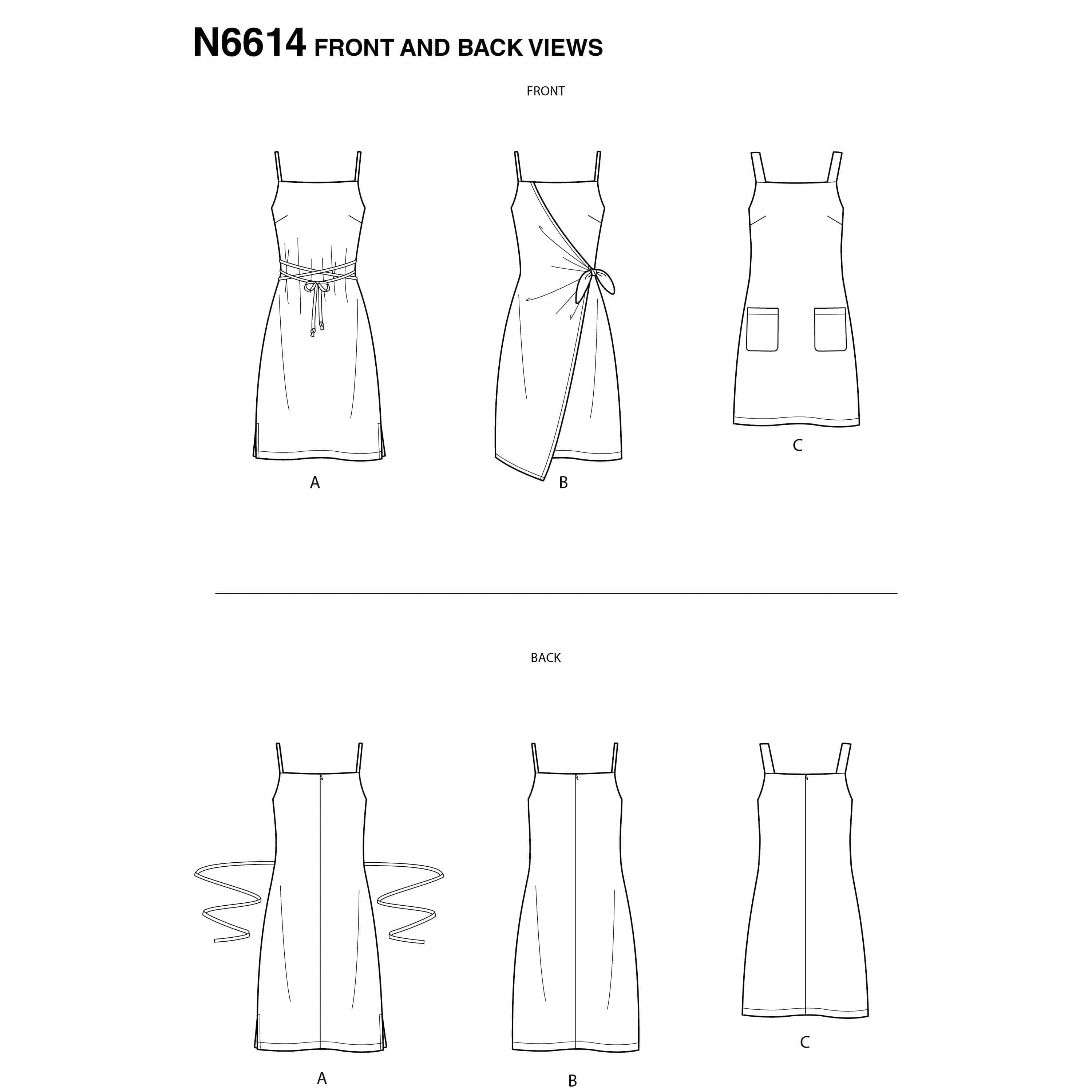 6614 New Look Sewing Pattern N6614 Misses' Dresses
