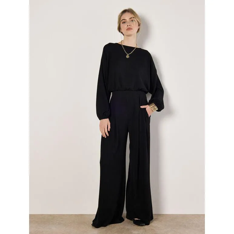 APRICOT SELF RIB WIDE LEG PANT