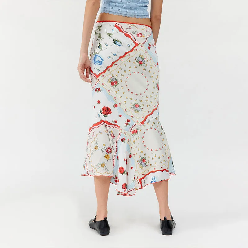 Beautiful Aster Floral Maxi Skirt