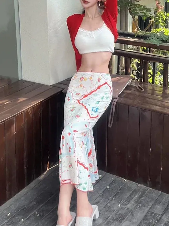 Beautiful Aster Floral Maxi Skirt