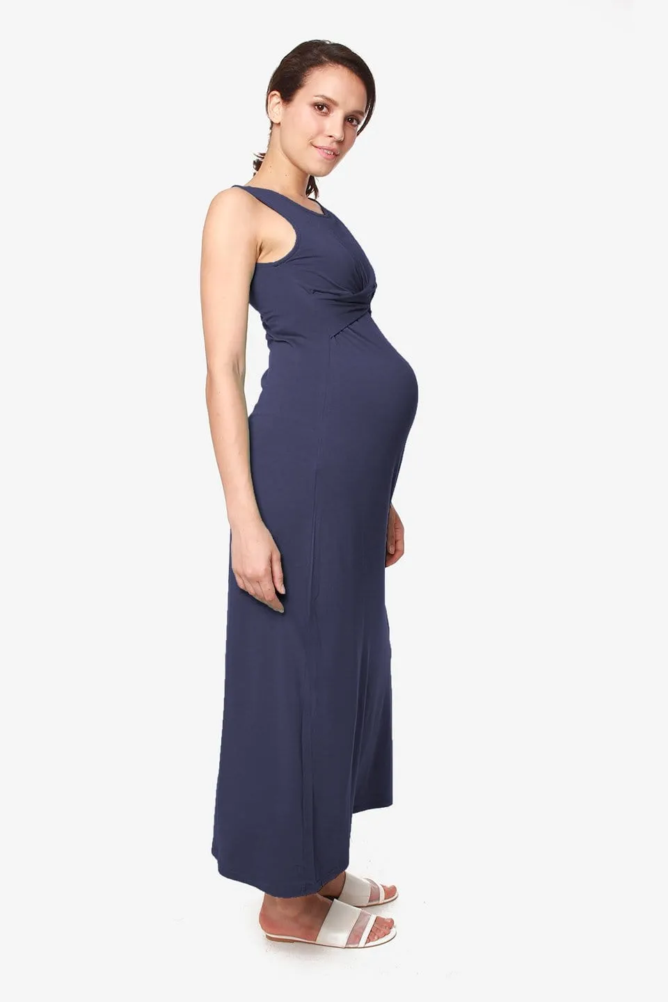 Chiyo Sleeveless Nursing Dress Navy