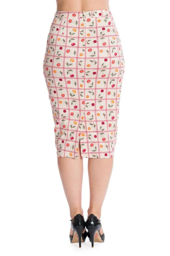 Country Cherry Pencil Skirt