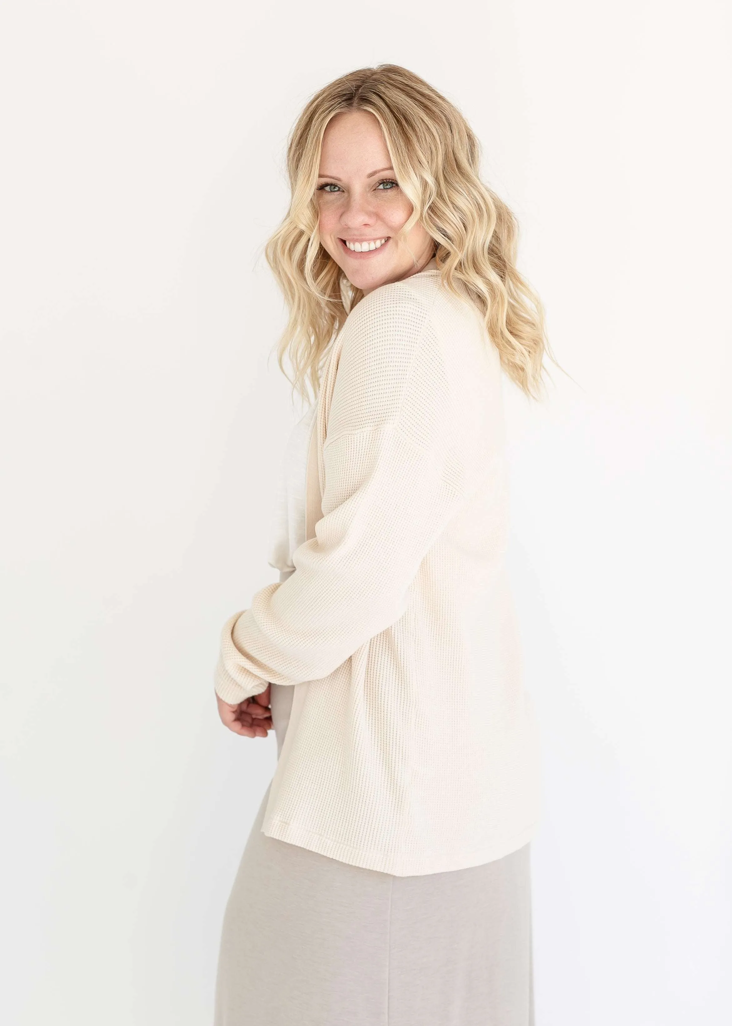 Essential Waffle Knit Cardigan