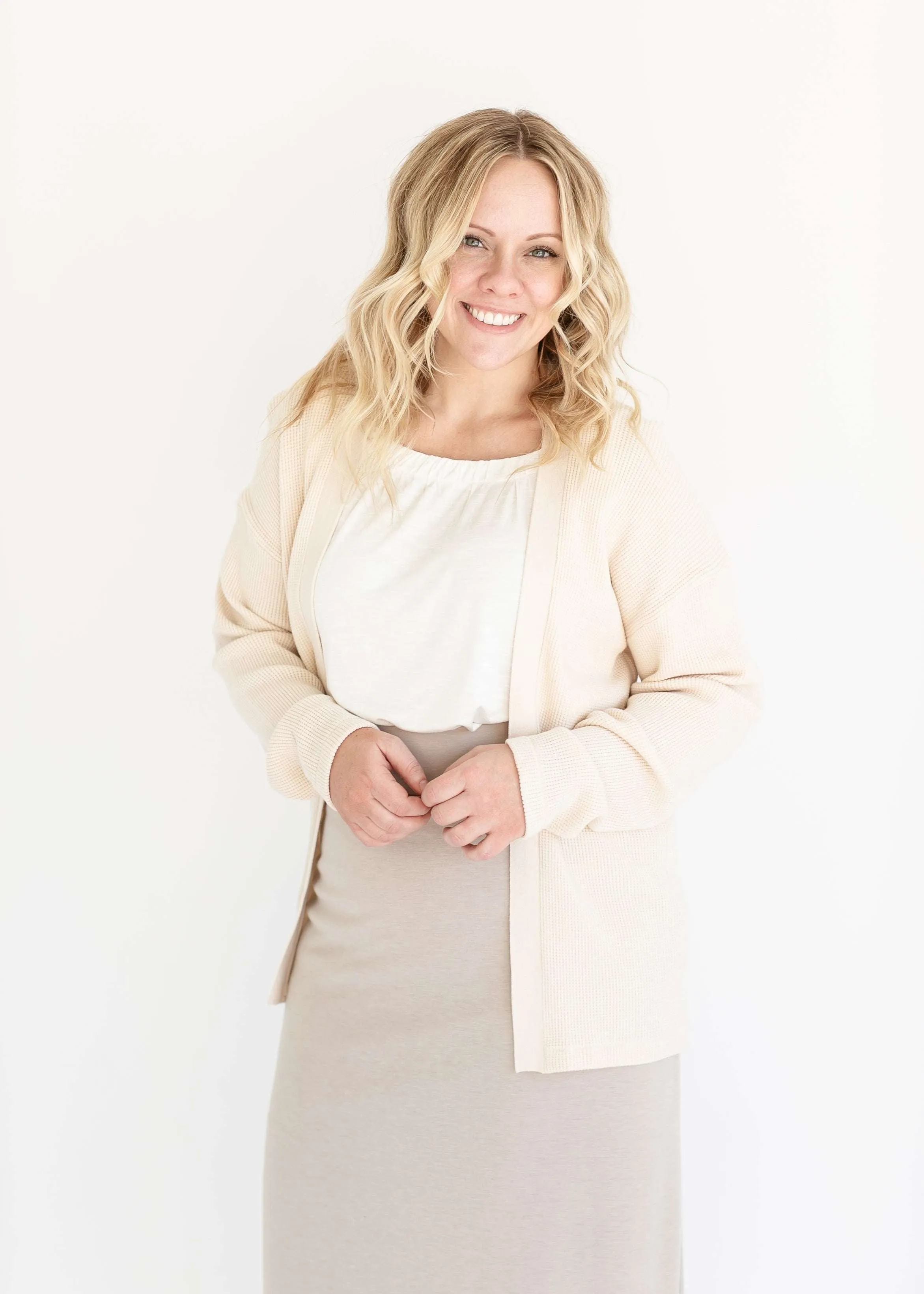 Essential Waffle Knit Cardigan