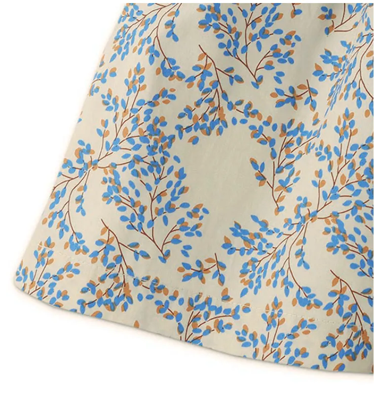 GINGERSNAPS SS24 Girls Floral Print Shirt Dress with Contrast Piping