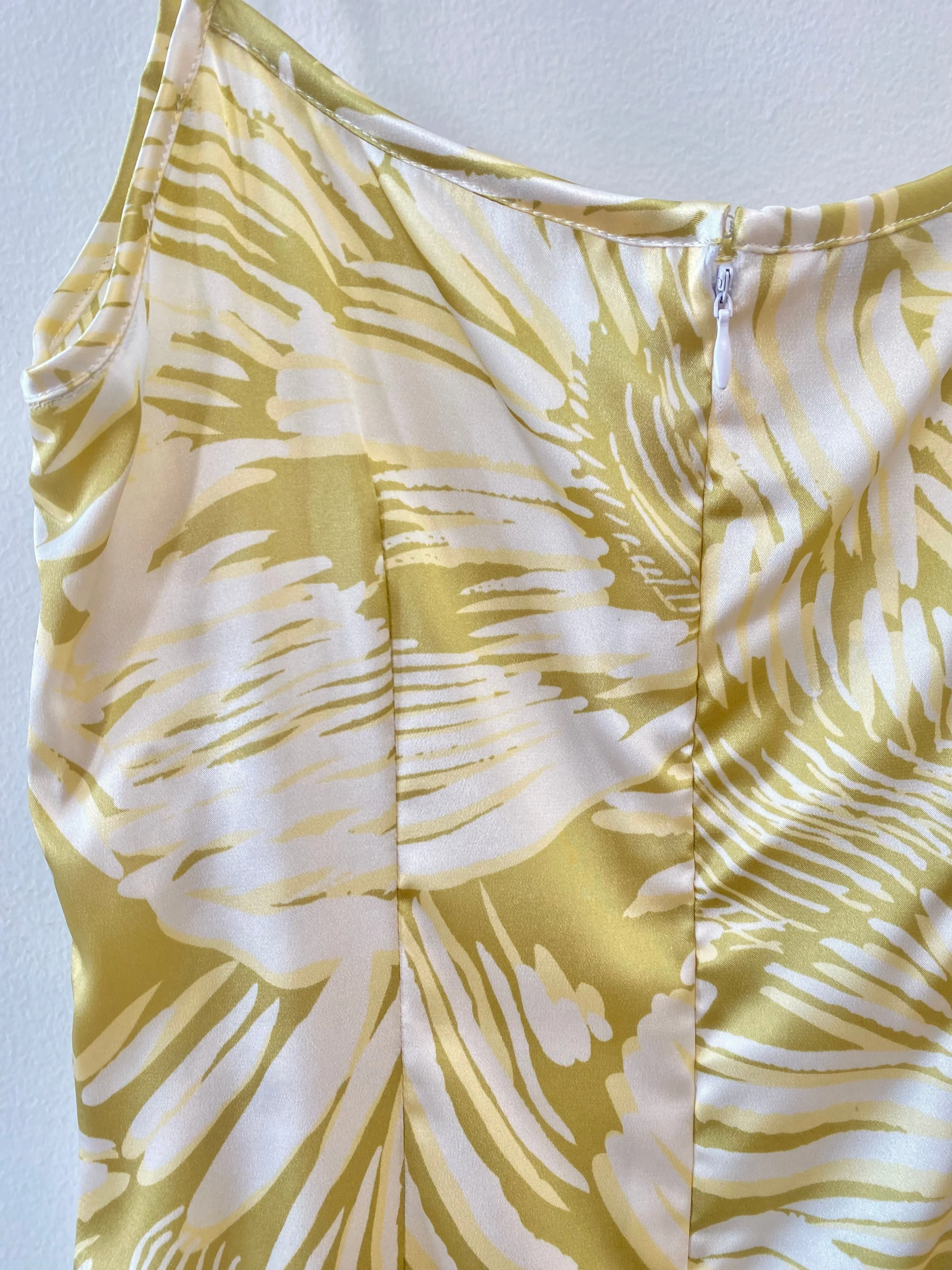 Green, Yellow & White “Mari” Slip Dress