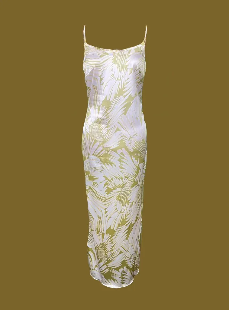 Green, Yellow & White “Mari” Slip Dress
