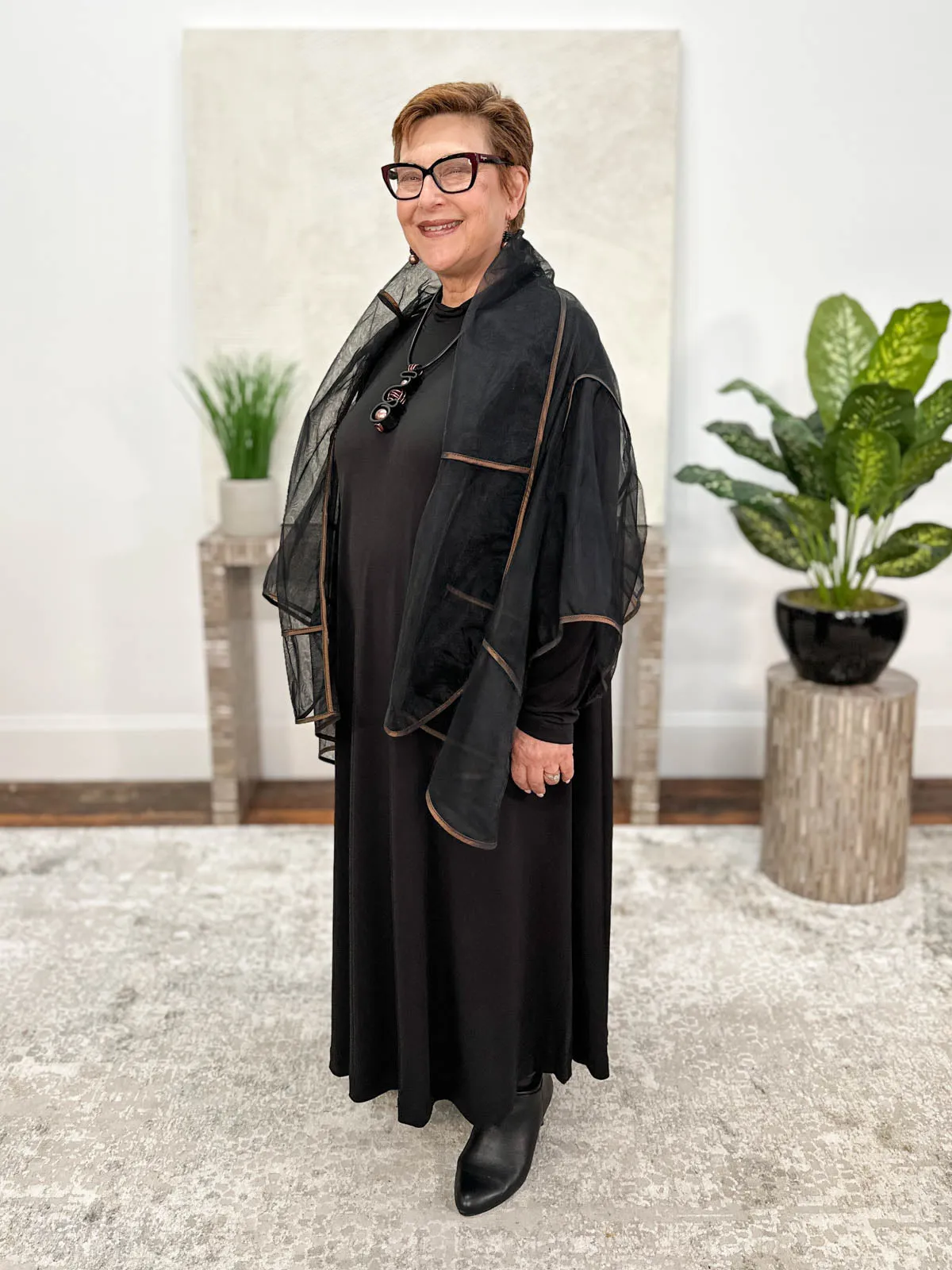 Harlow Kimono, Black/Copper