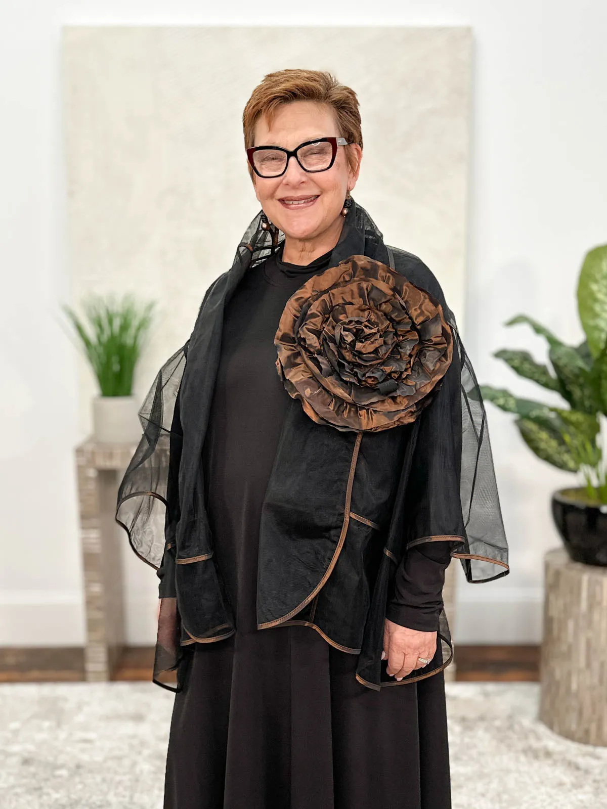 Harlow Kimono, Black/Copper