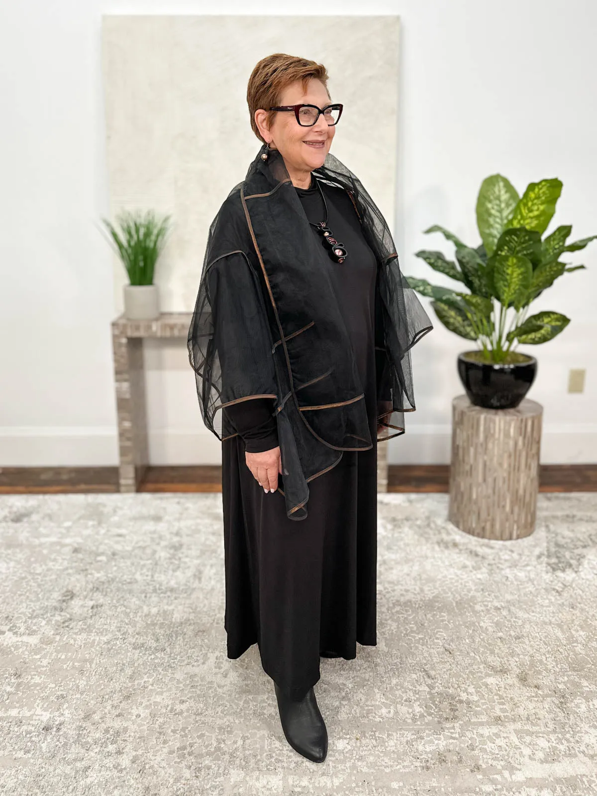 Harlow Kimono, Black/Copper