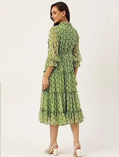 JB Fashion Womens Western Dress - Green, Size XL (Styles 689-690)