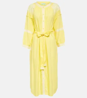 Melissa Odabash embroidered ally midi dress, yellow