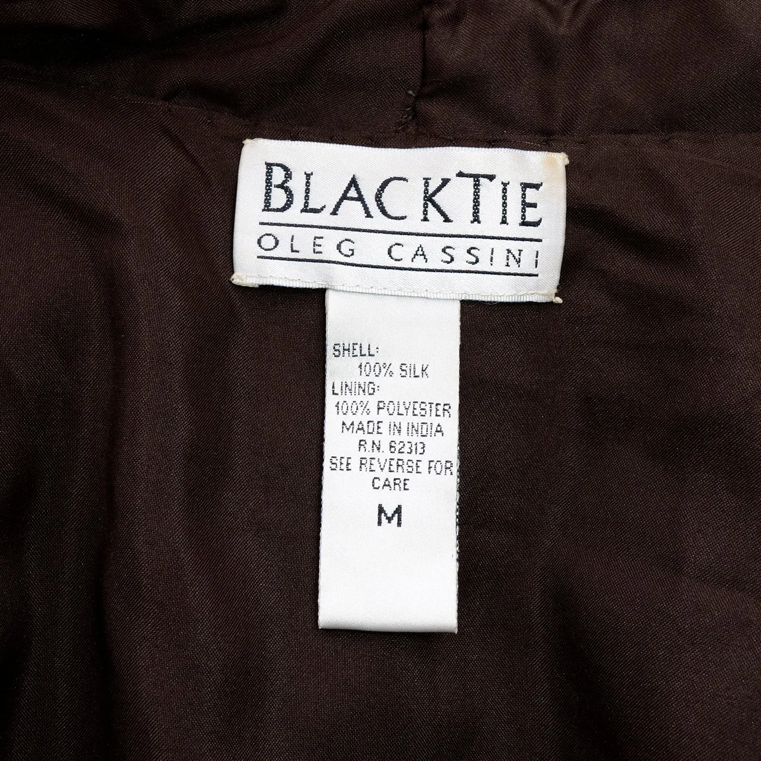 Oleg Cassini Black Tie Vintage Silk Beaded Black & Brown Evening Jacket Top