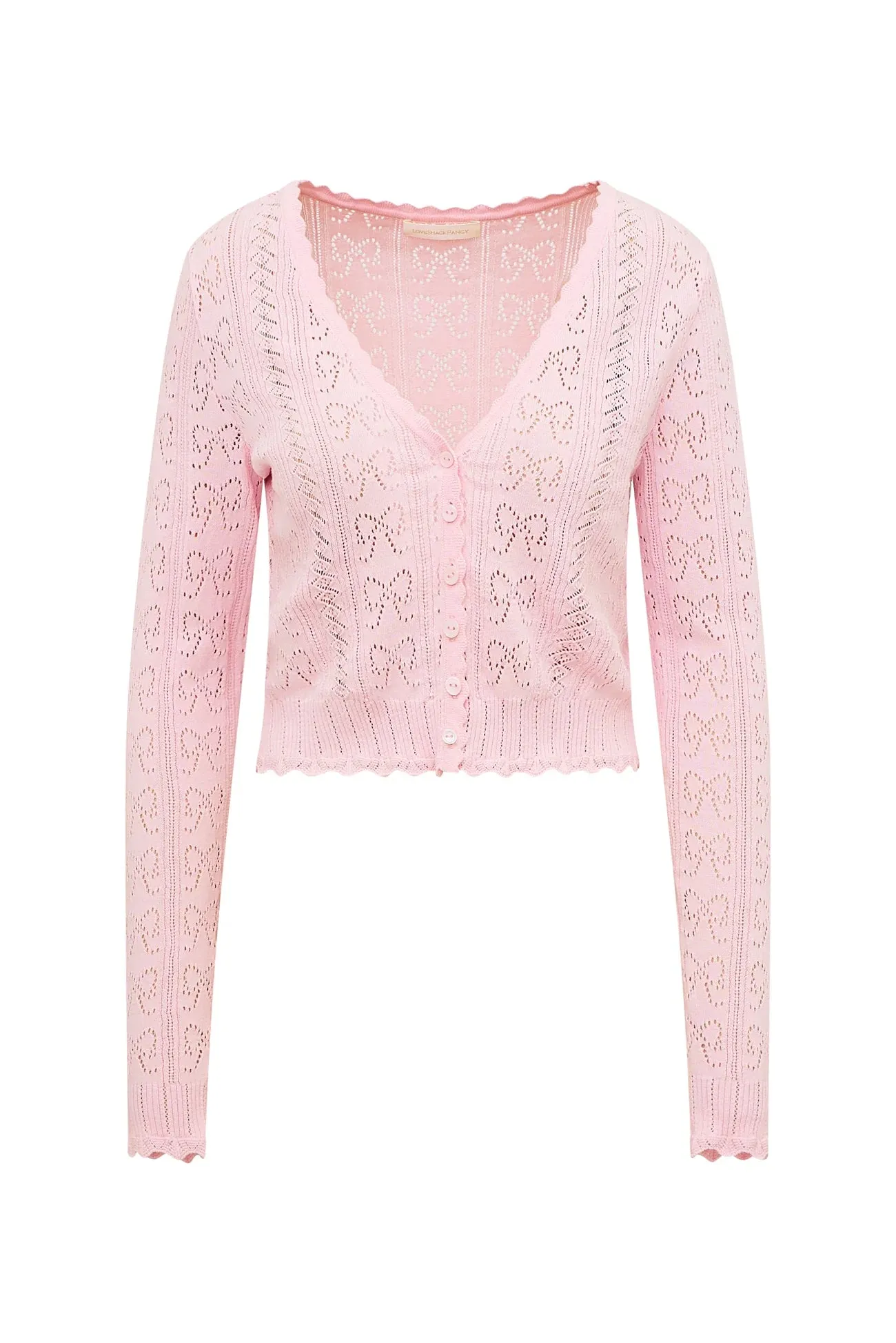 Petra Pointelle Cotton Cardigan - Ballerina Pink [LoveShackFancy]