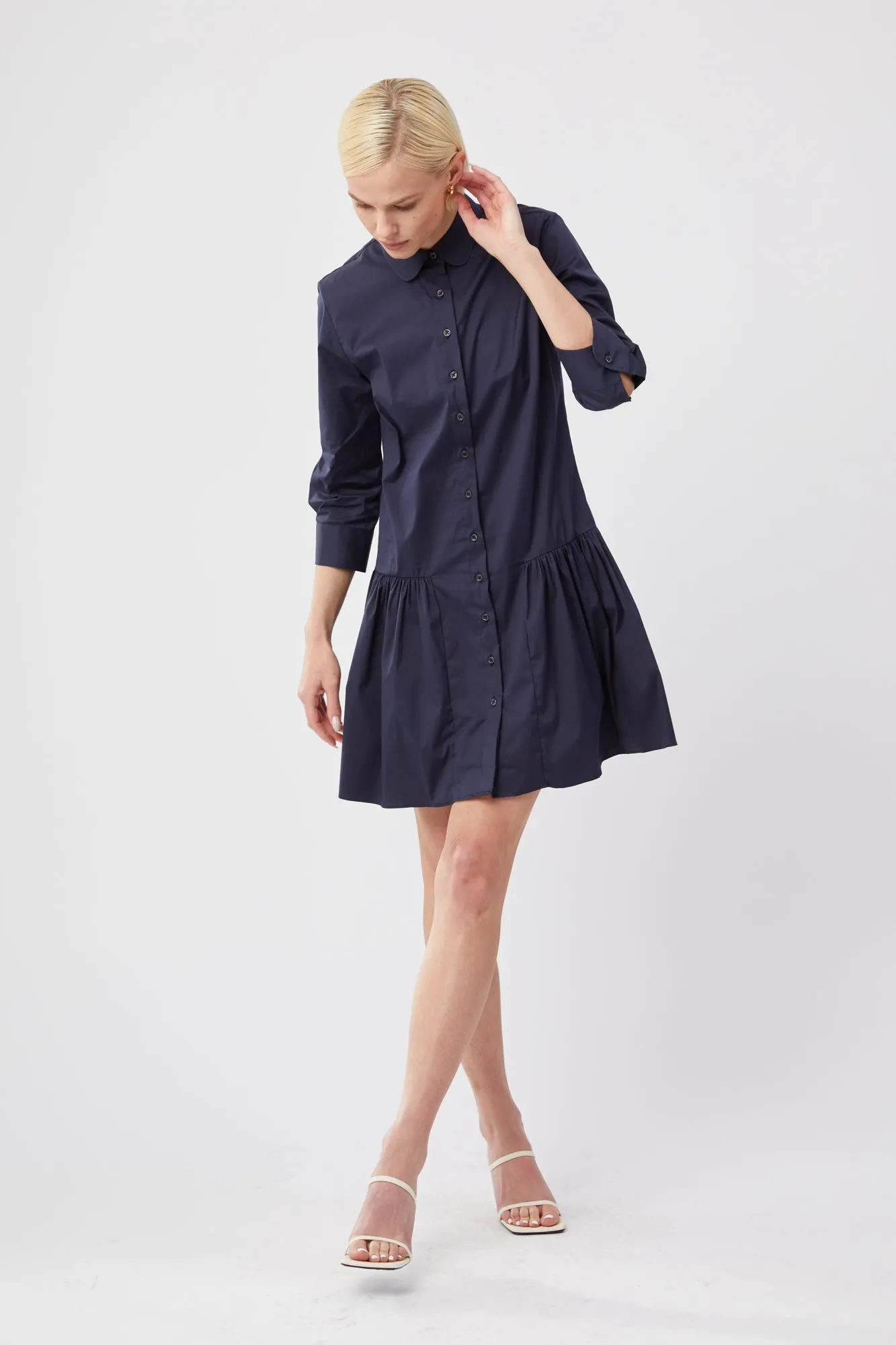 The Long Sleeve Drop Waist Shirt Dress