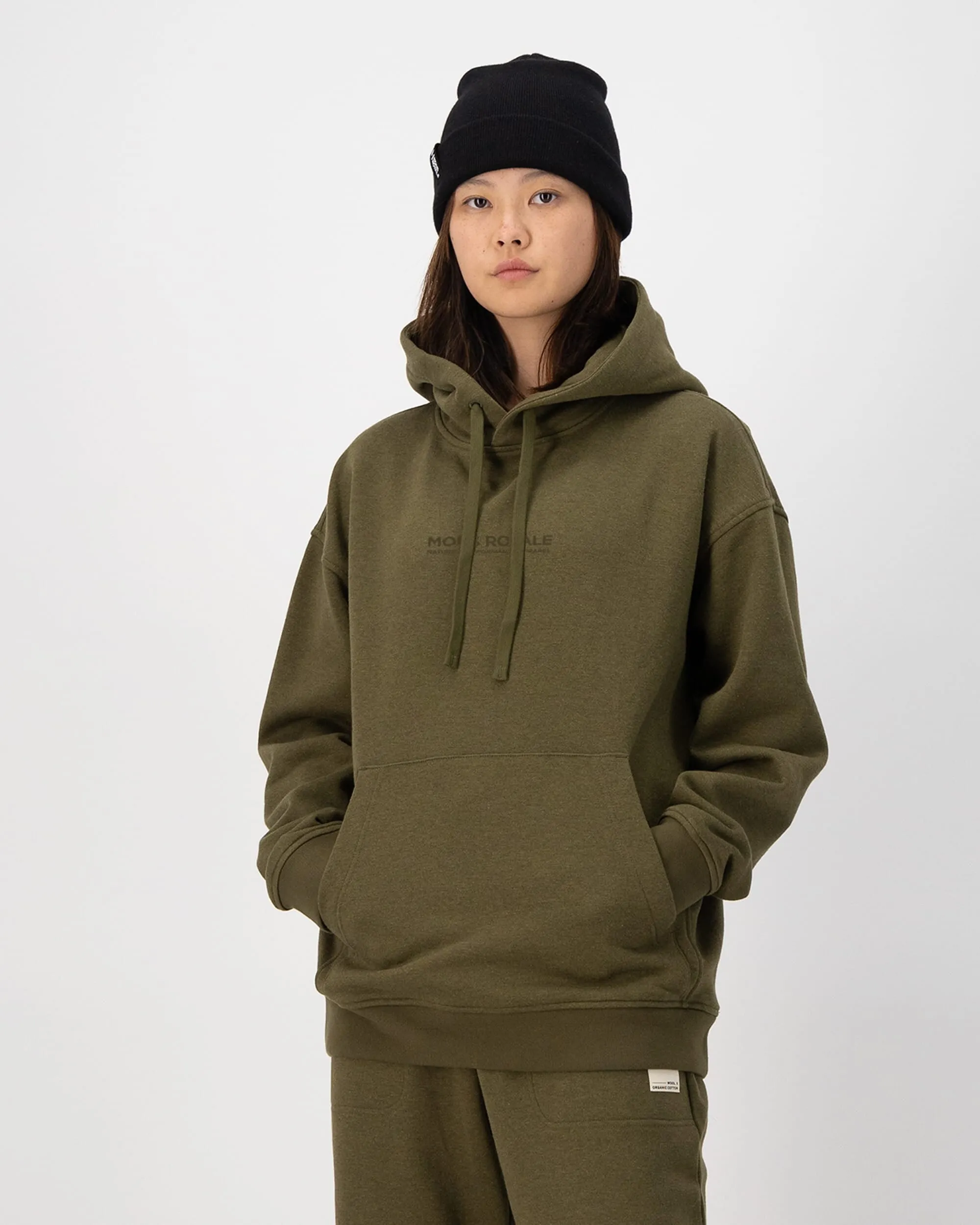 Verdant Merino Organic Cotton Hoody - Dark Olive